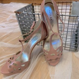Millennial Pink Anne Klein Peeptoe Heels